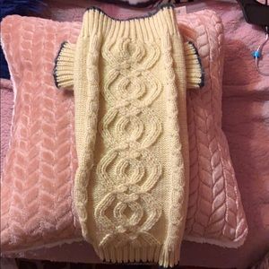 Dog sweater, cable knit turtleneck